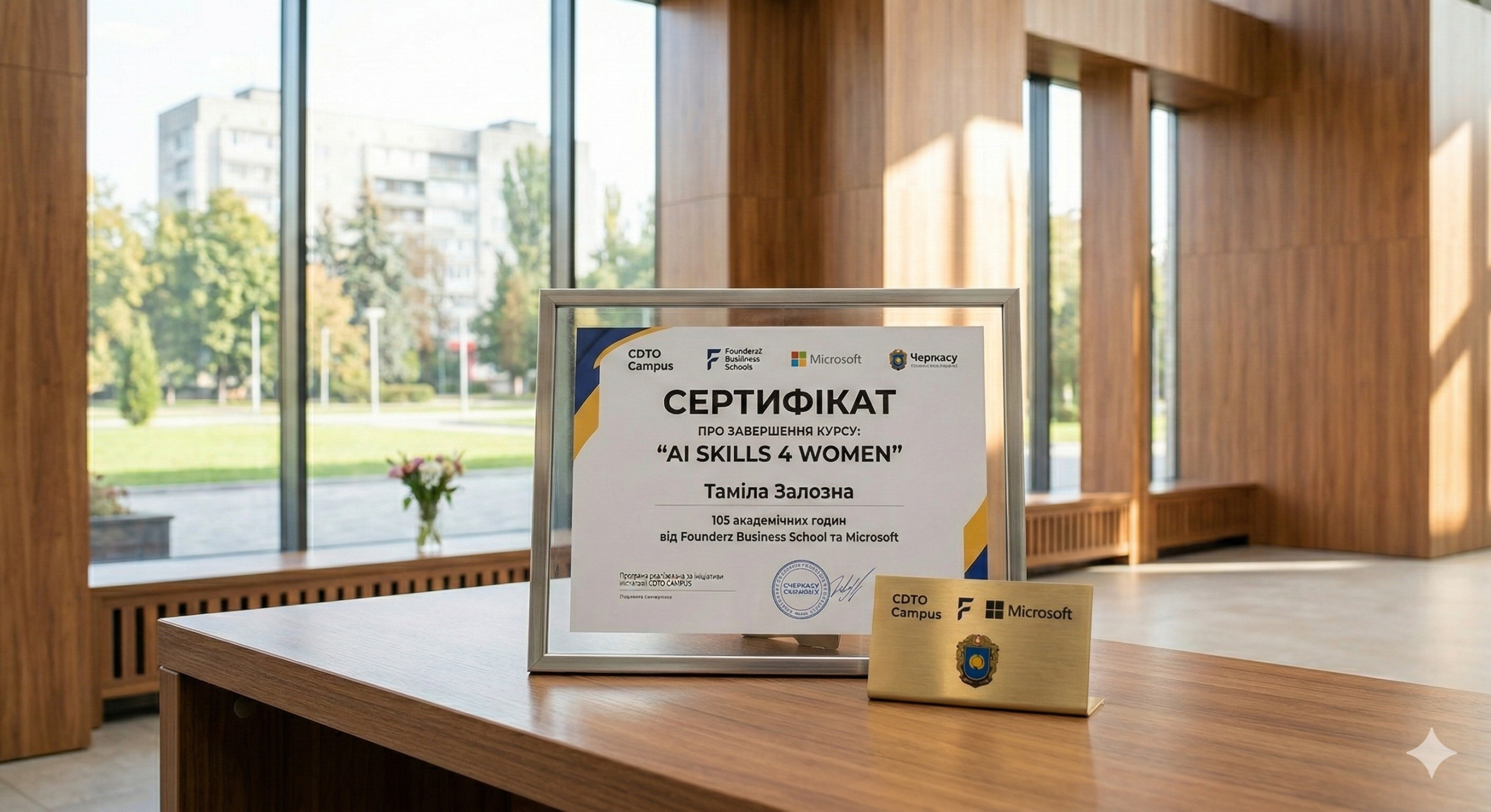 Таміла Залозна успішно завершила курс навчання “AI SKILLS 4 WOMEN”